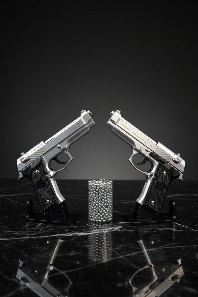 Silver M92 Beretta Airsoft Toy Gun – Durable & Fun