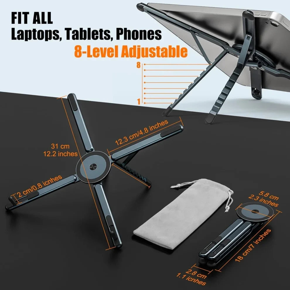 3-in-1 Foldable Magnetic Laptop,Tablet & Phone Stand