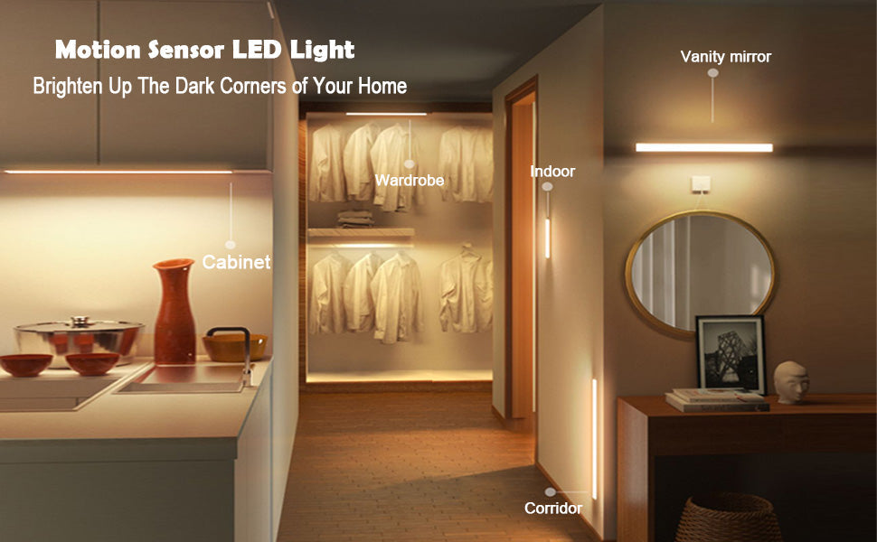LED Motion Sensor Cabinet Light, 8 inches long