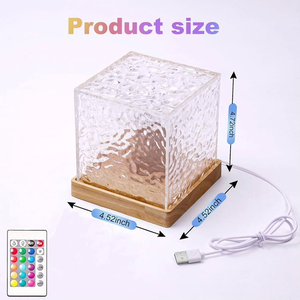 Water ripple  lamp with 16 different colors of light.