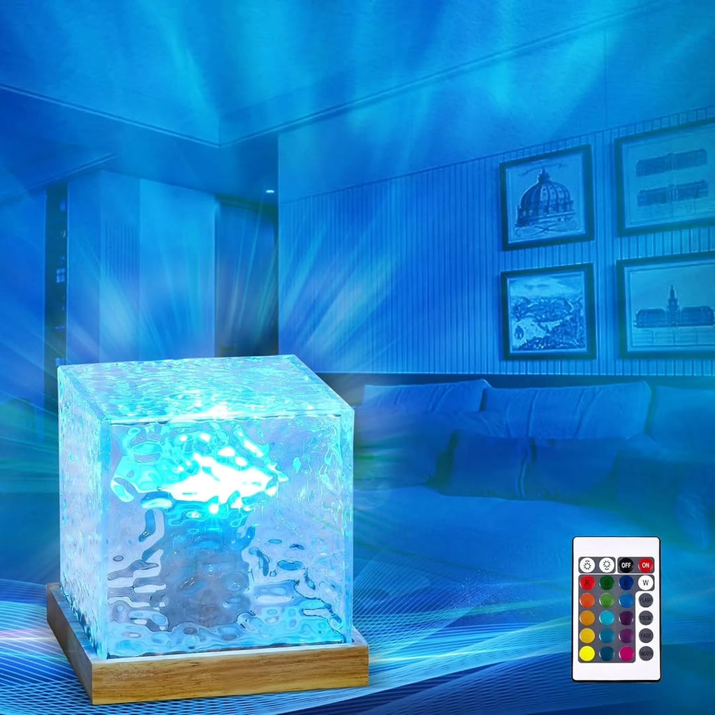 Water ripple  lamp with 16 different colors of light.
