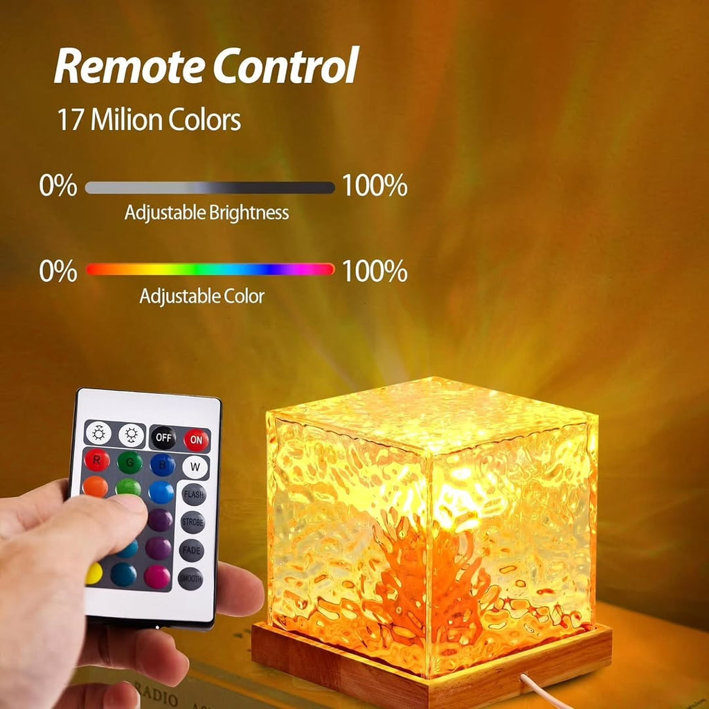Water ripple  lamp with 16 different colors of light.