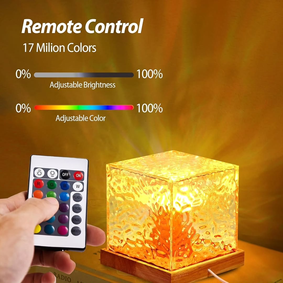 Water ripple  lamp with 16 different colors of light.