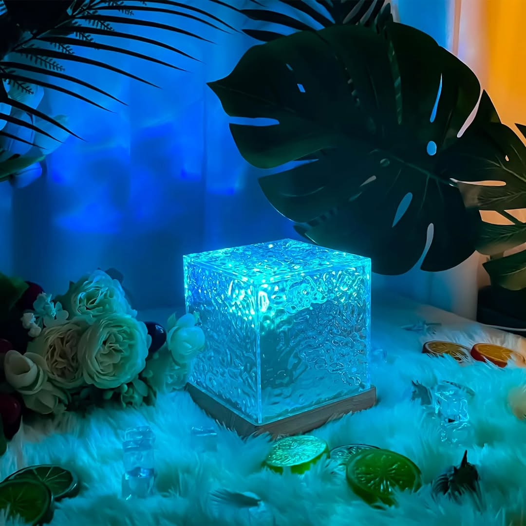 Water ripple  lamp with 16 different colors of light.