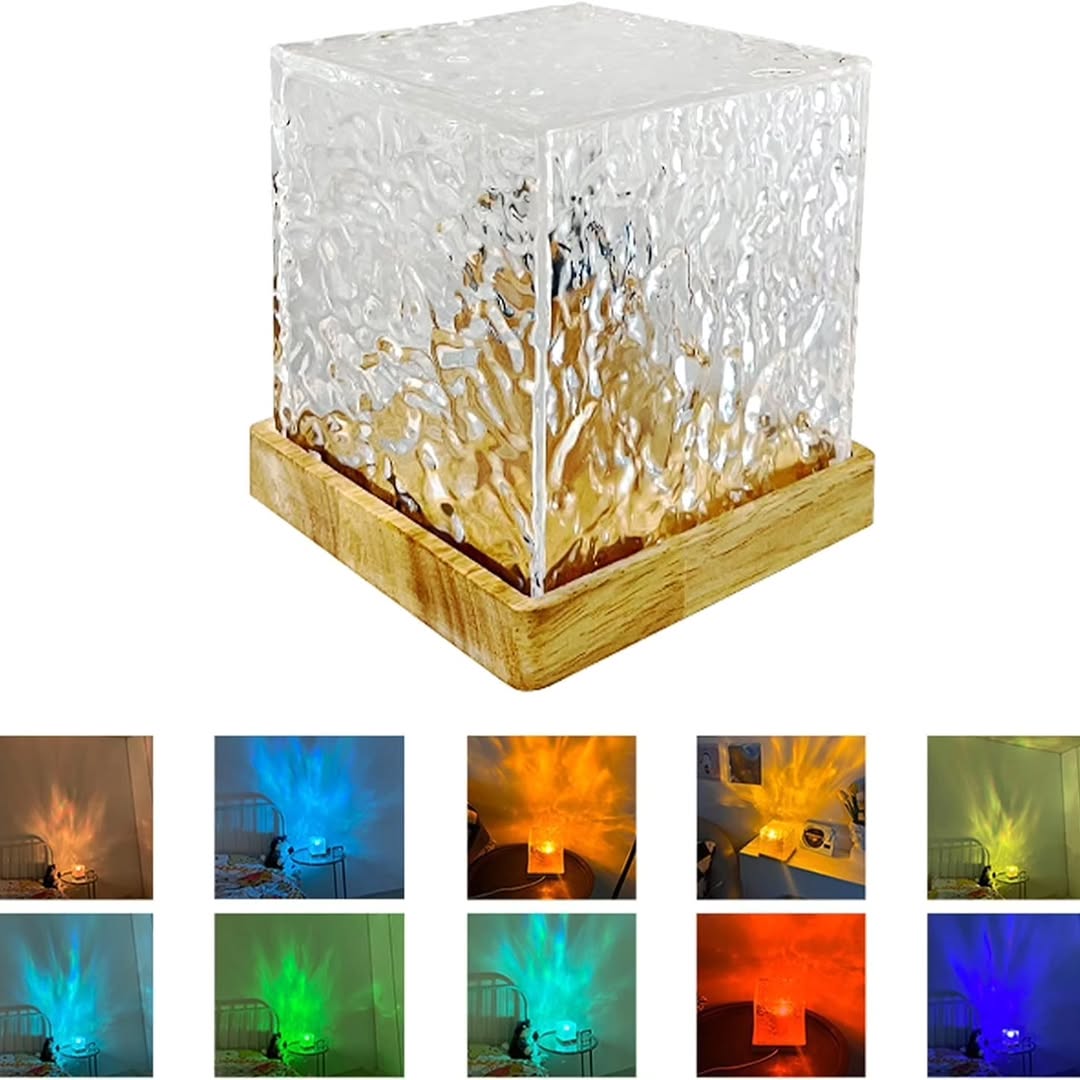Water ripple  lamp with 16 different colors of light.